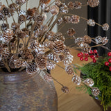 24in Spray-Snowy Natural Birchcones