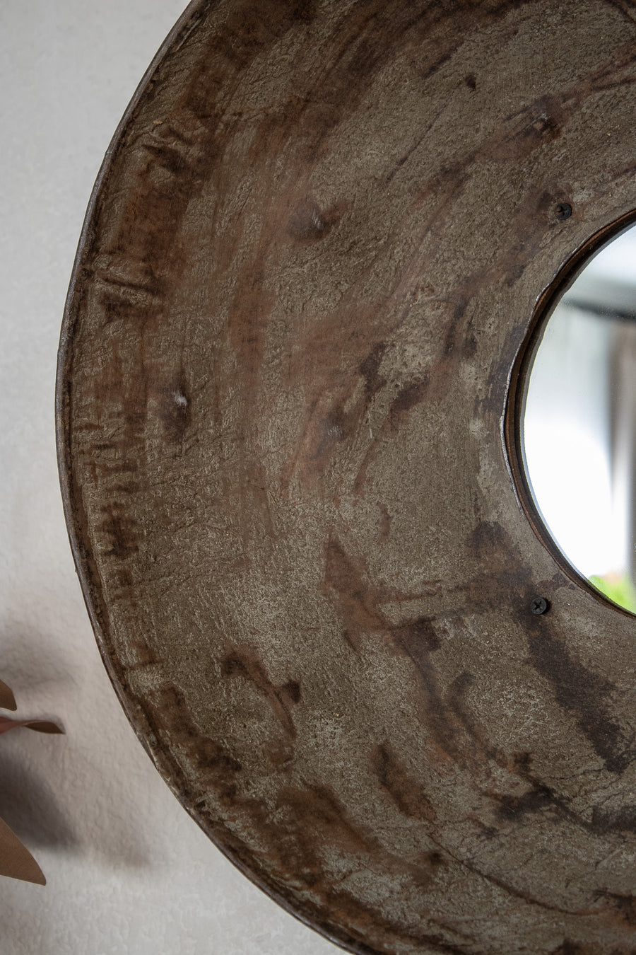 Rustic Metal Bowl Mirror