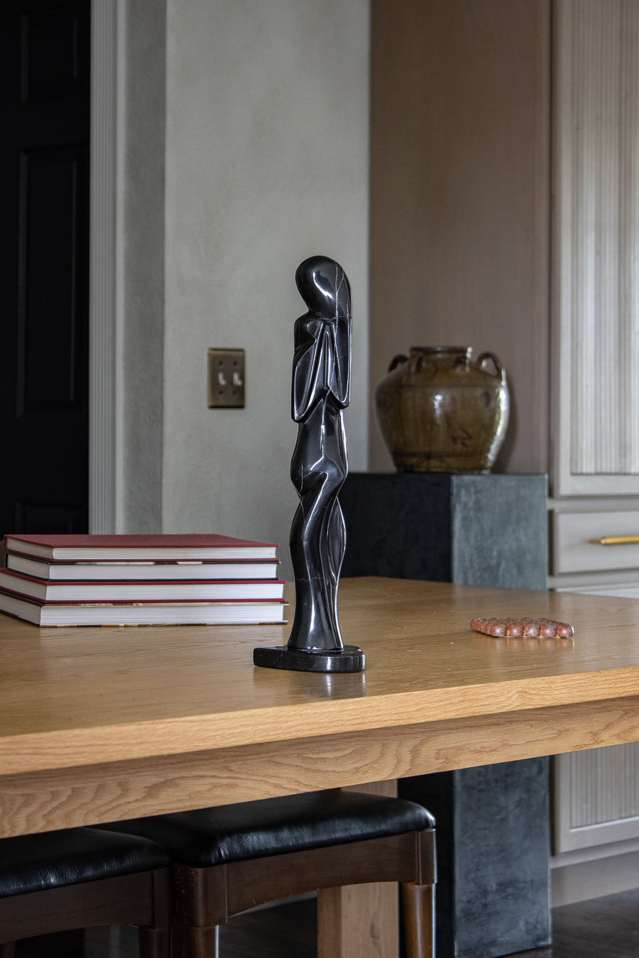 Black Marble Abstract Sculpture
