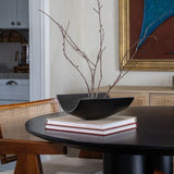 Sculptural Black Ikebana Vessel with Kenzan
