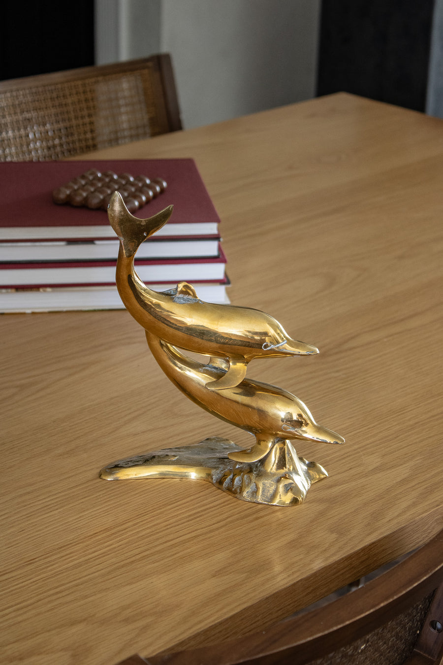 Vintage Brass Dolphin Sculpture
