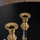 Brass & Chrome Taper Candle Holders, Set of 2