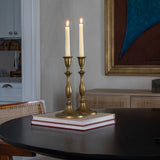 Vintage Brass Taper Candlesticks, Set of 2