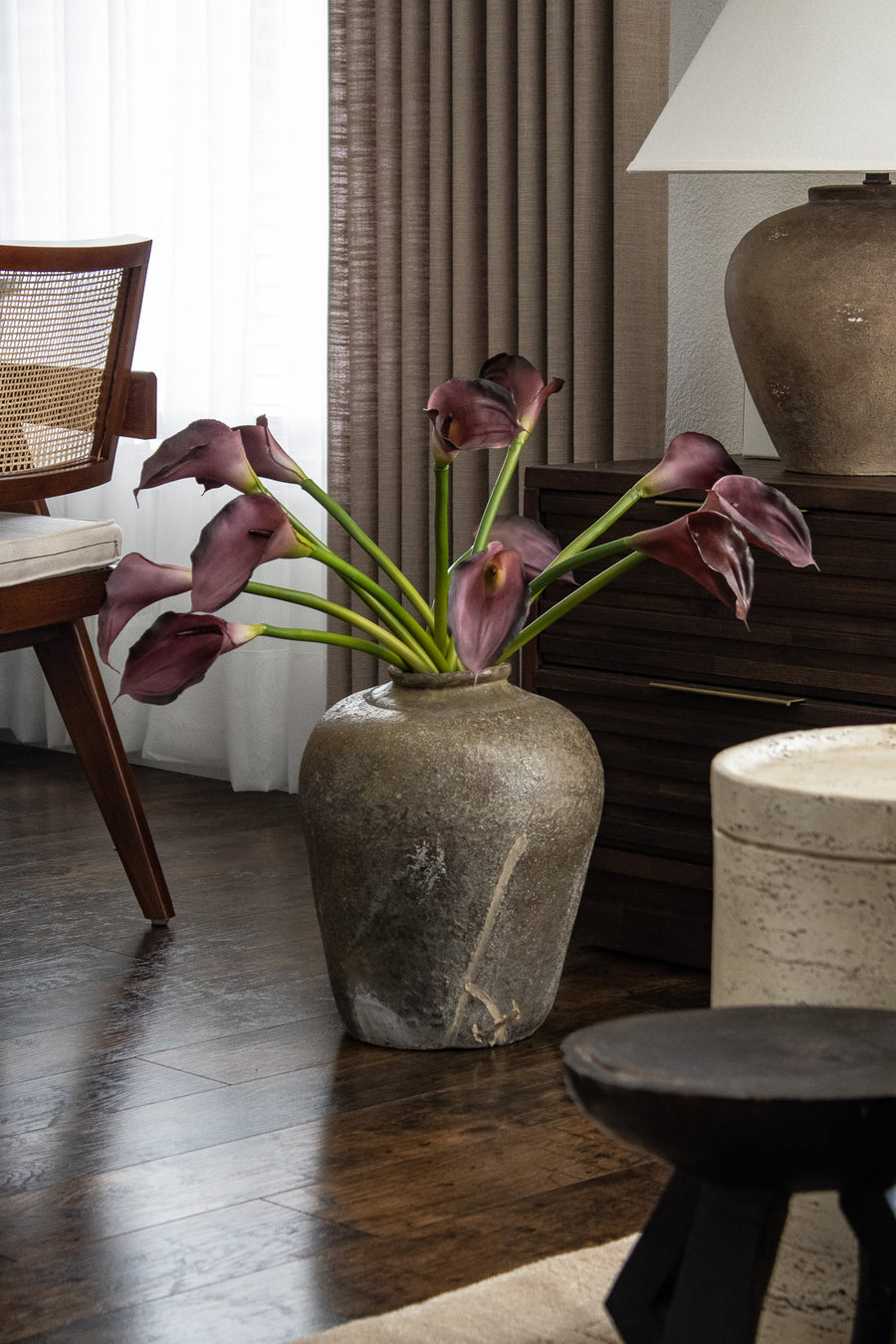 Large Burgundy Calla Lily Stem