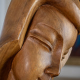 Vintage Carved Wood Female Sculpture