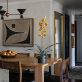 Cymbidium Faux Orchid with Leaves Bush - Mustard Color