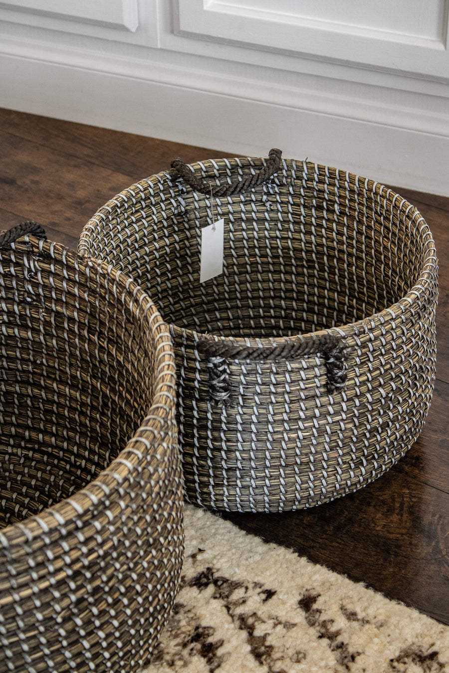 Handwoven Dark Seagrass Baskets Set (Like-New)