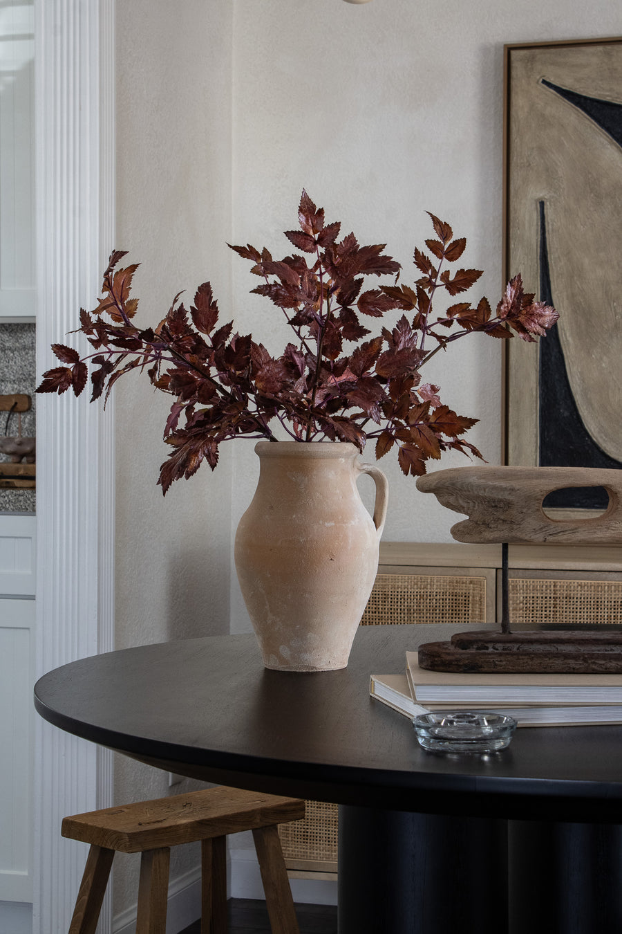 Faux Plum Cimicifuga Ramosa Leaf Spray - 19.5"