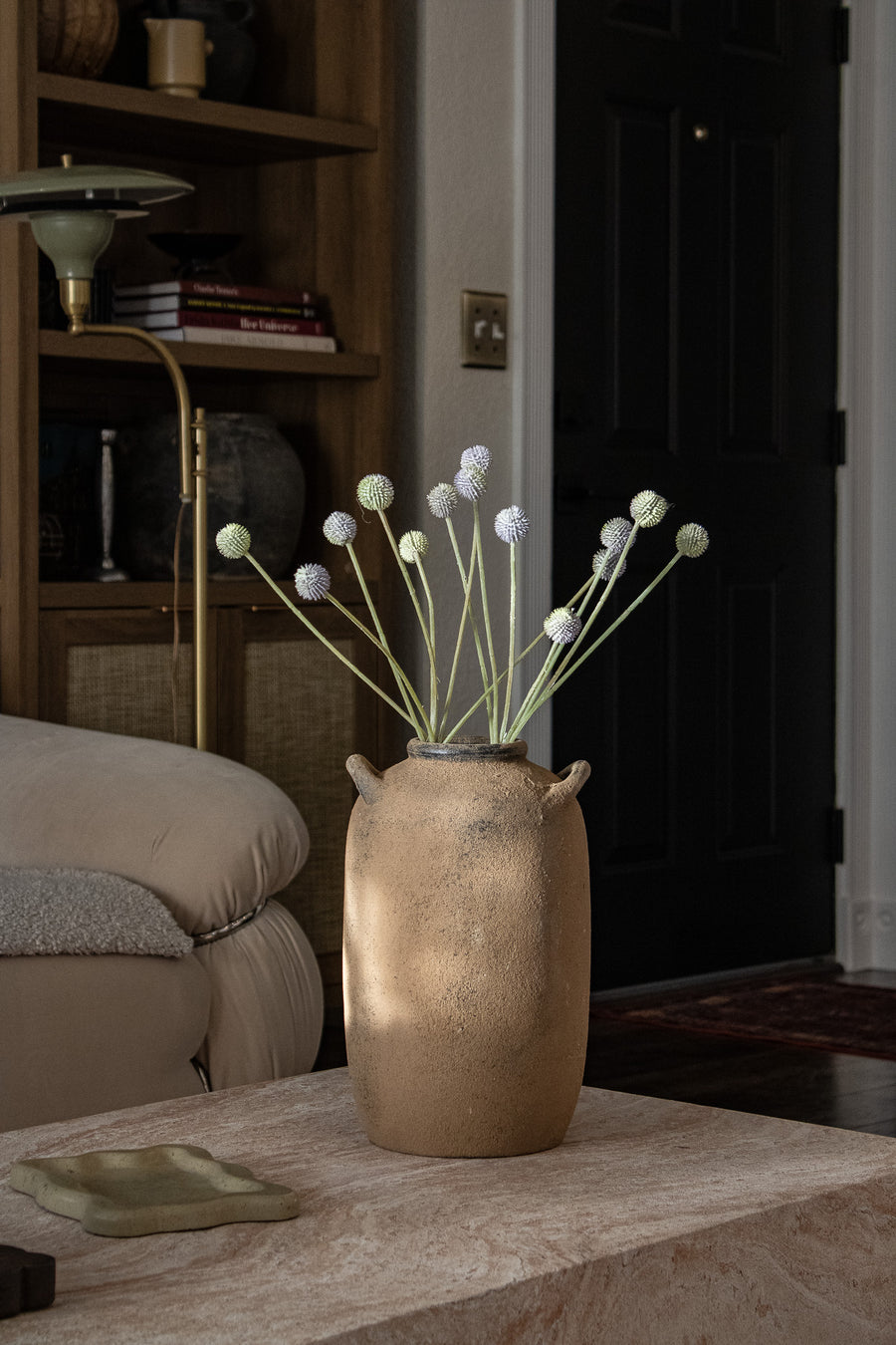 Faux Silver Craspedia Billy Ball Bud Spray