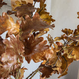 Faux Brown Oak Leaf Spray