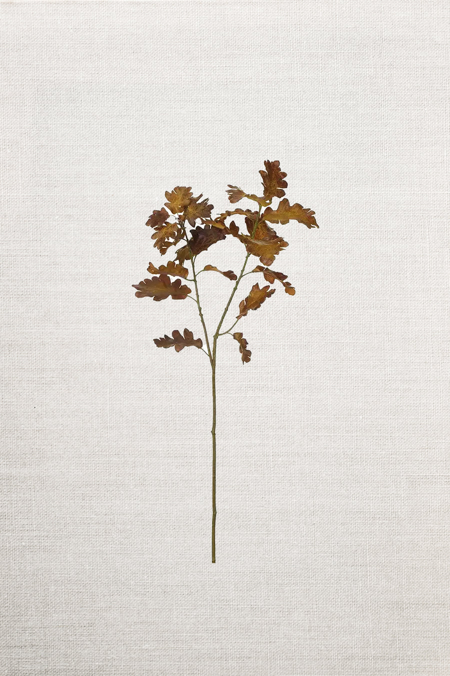 Faux Brown Oak Leaf Spray