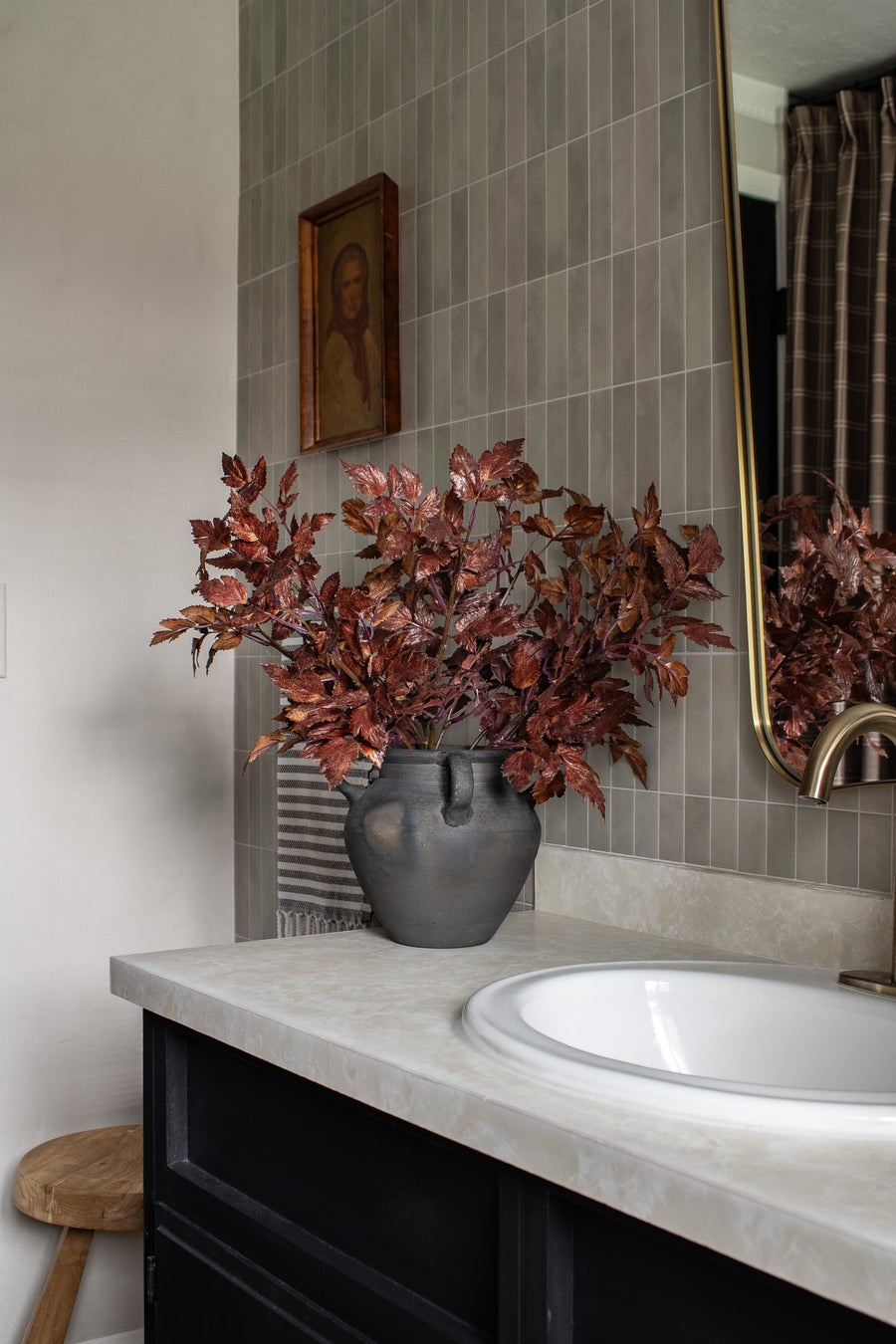 Faux Plum Cimicifuga Ramosa Leaf Spray