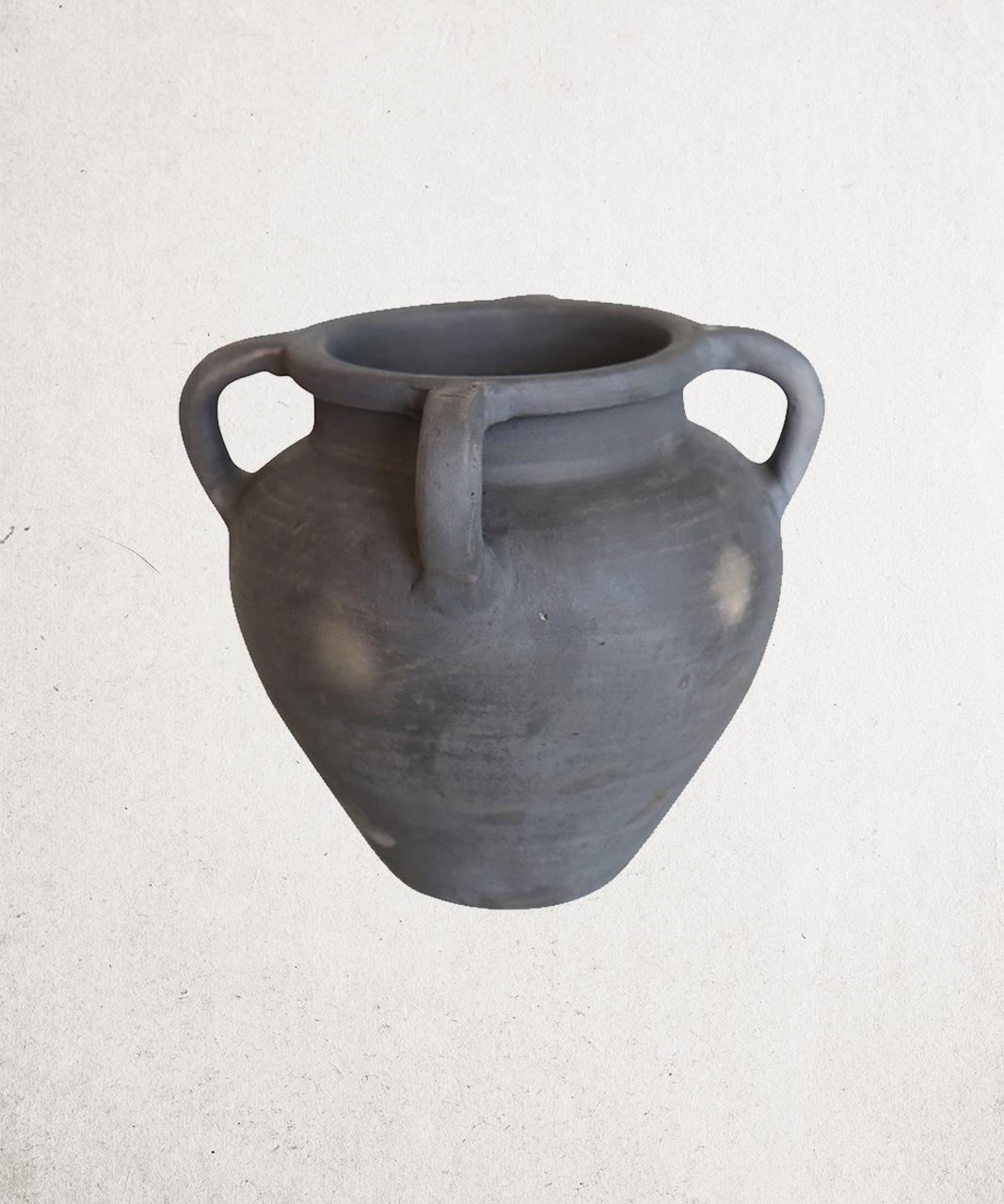 Grey Terracotta Pot with Four Handles