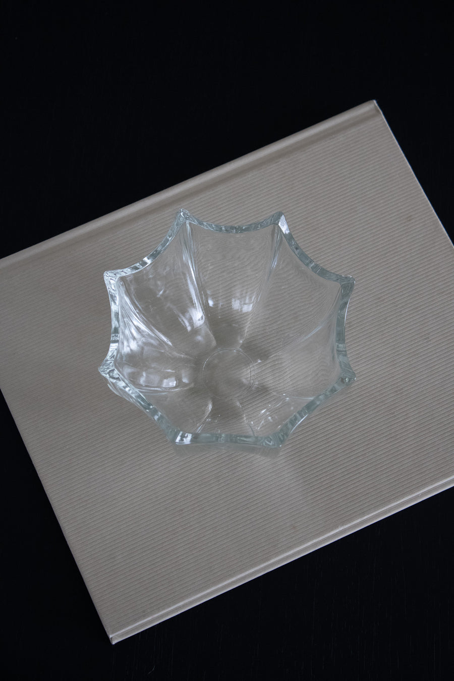 Vintage Clear Glass Scalloped Bowl