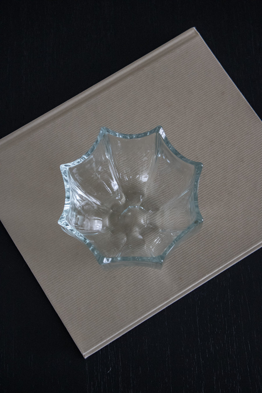 Vintage Clear Glass Scalloped Bowl