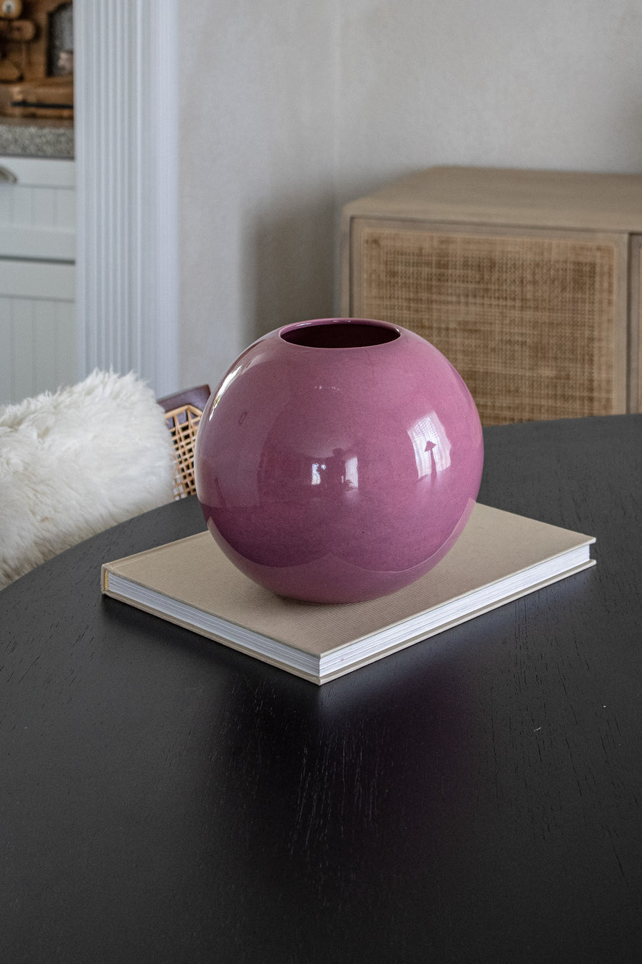 Plum Globe Ceramic Vase