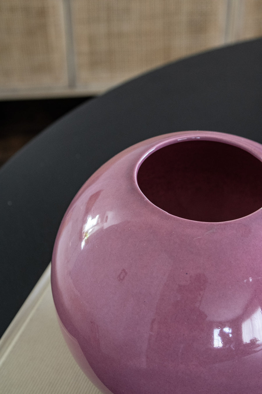 Plum Globe Ceramic Vase