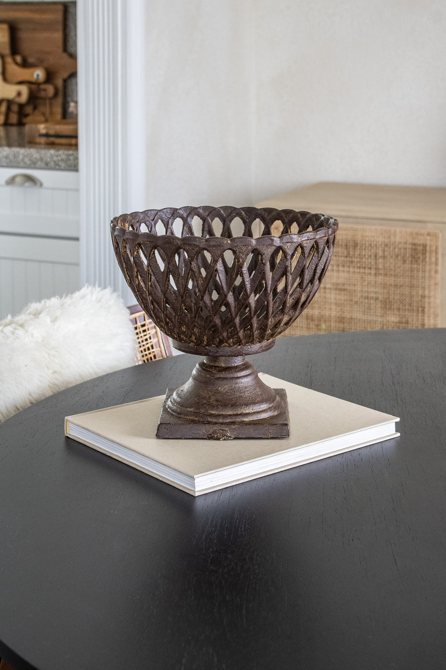 Antique-Style Cast Iron Pedestal Bowl