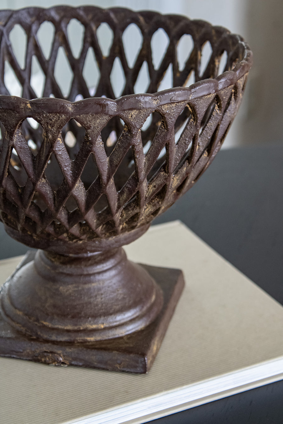 Antique-Style Cast Iron Pedestal Bowl