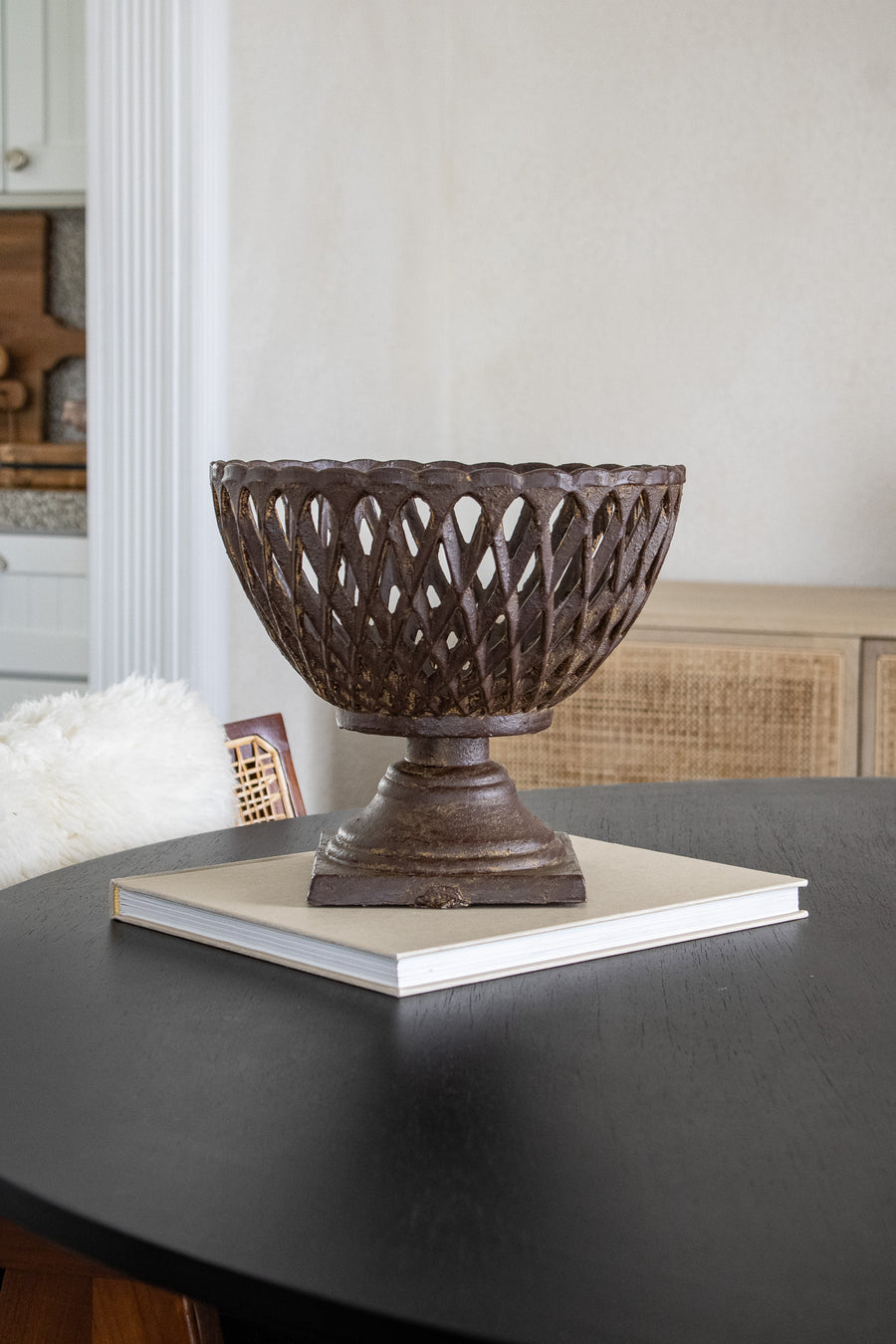 Antique-Style Cast Iron Pedestal Bowl
