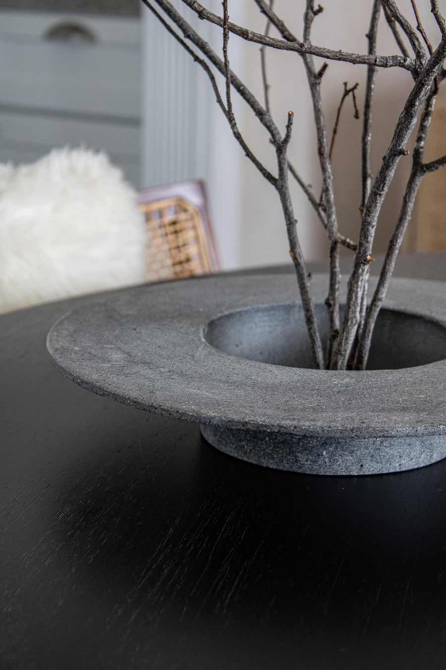 Modern Ikebana Vase Bowl with Kenzan
