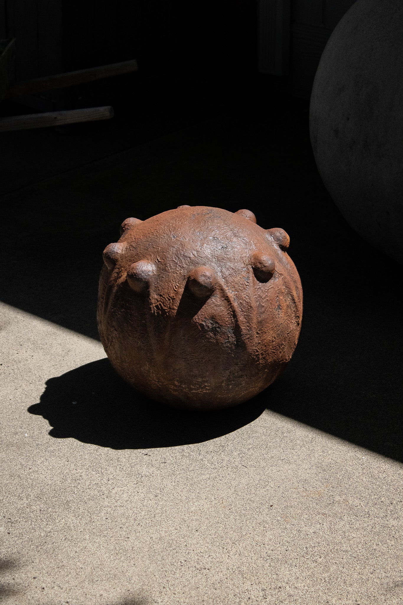 Crown Concrete Orb Sculpture, Iron Rust Color – Casa Refined Shop