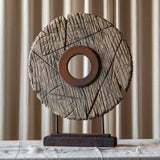 Handcrafted Rustic Wheel Sculptures