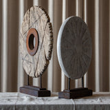 Handcrafted Rustic Wheel Sculptures