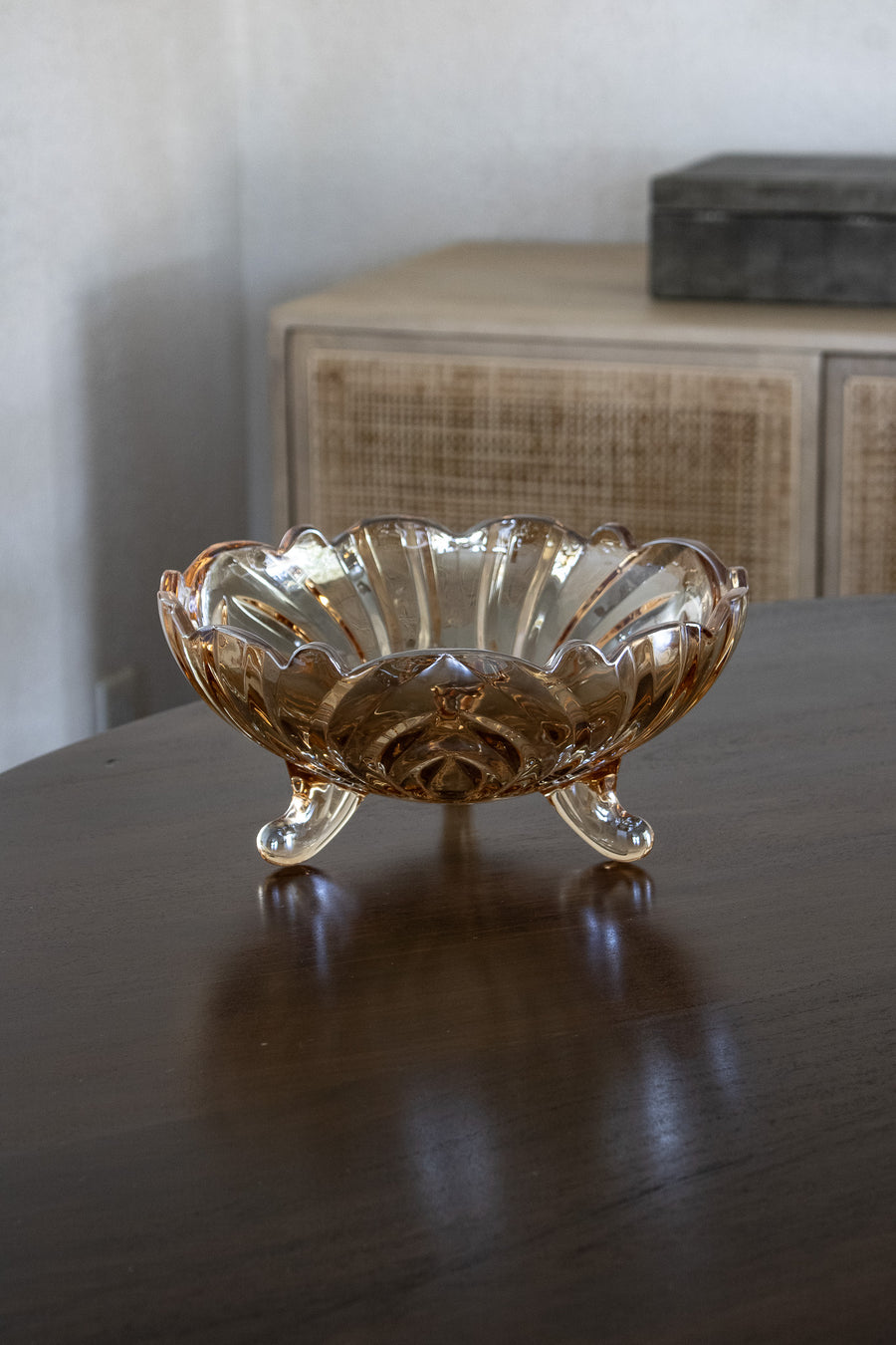 Footed Colored Glass Bowl