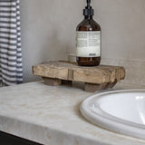 Hand-Carved Rustic Wood Riser