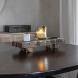 Hand-Carved Rustic Wood Riser