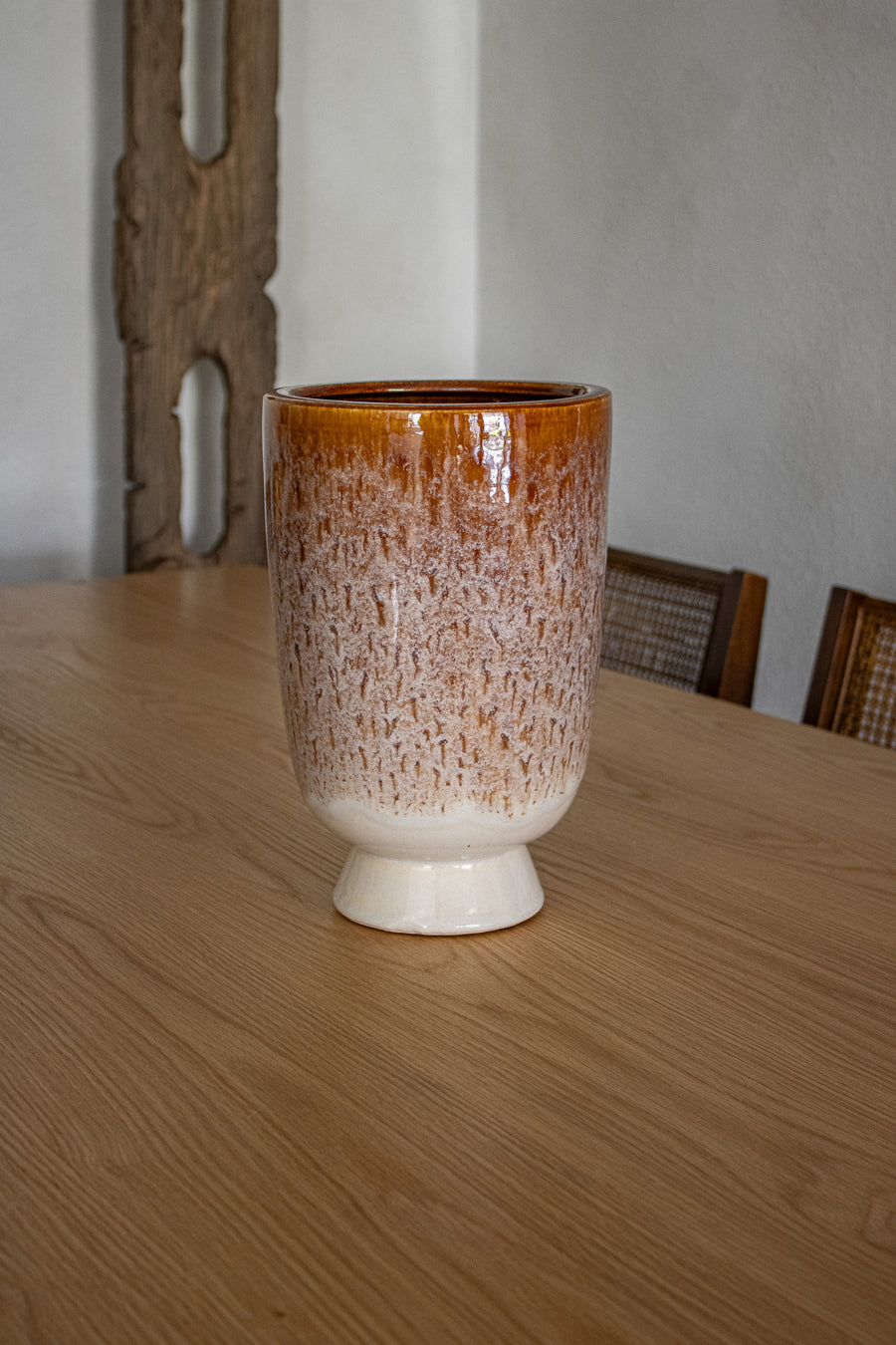 Large Ceramic Mottled Glaze Vase