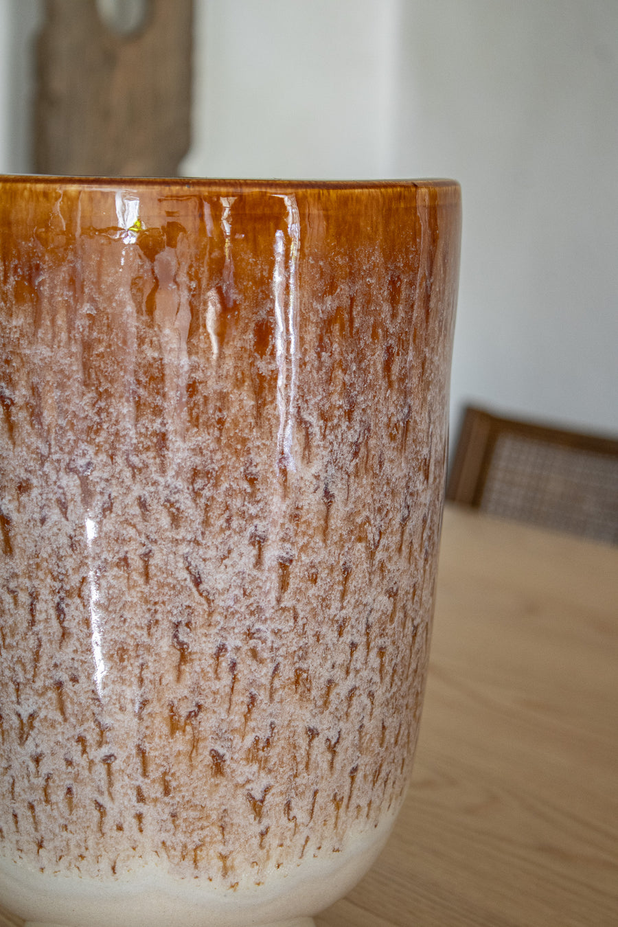 Large Ceramic Mottled Glaze Vase