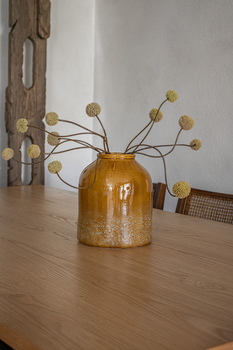 Large Ceramic Marigold Color Vase