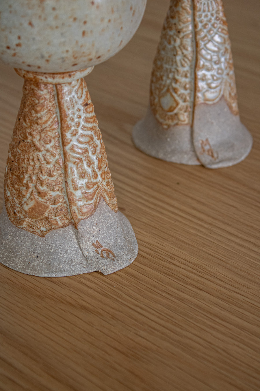 Vintage Handmade Ceramic Wine Goblets