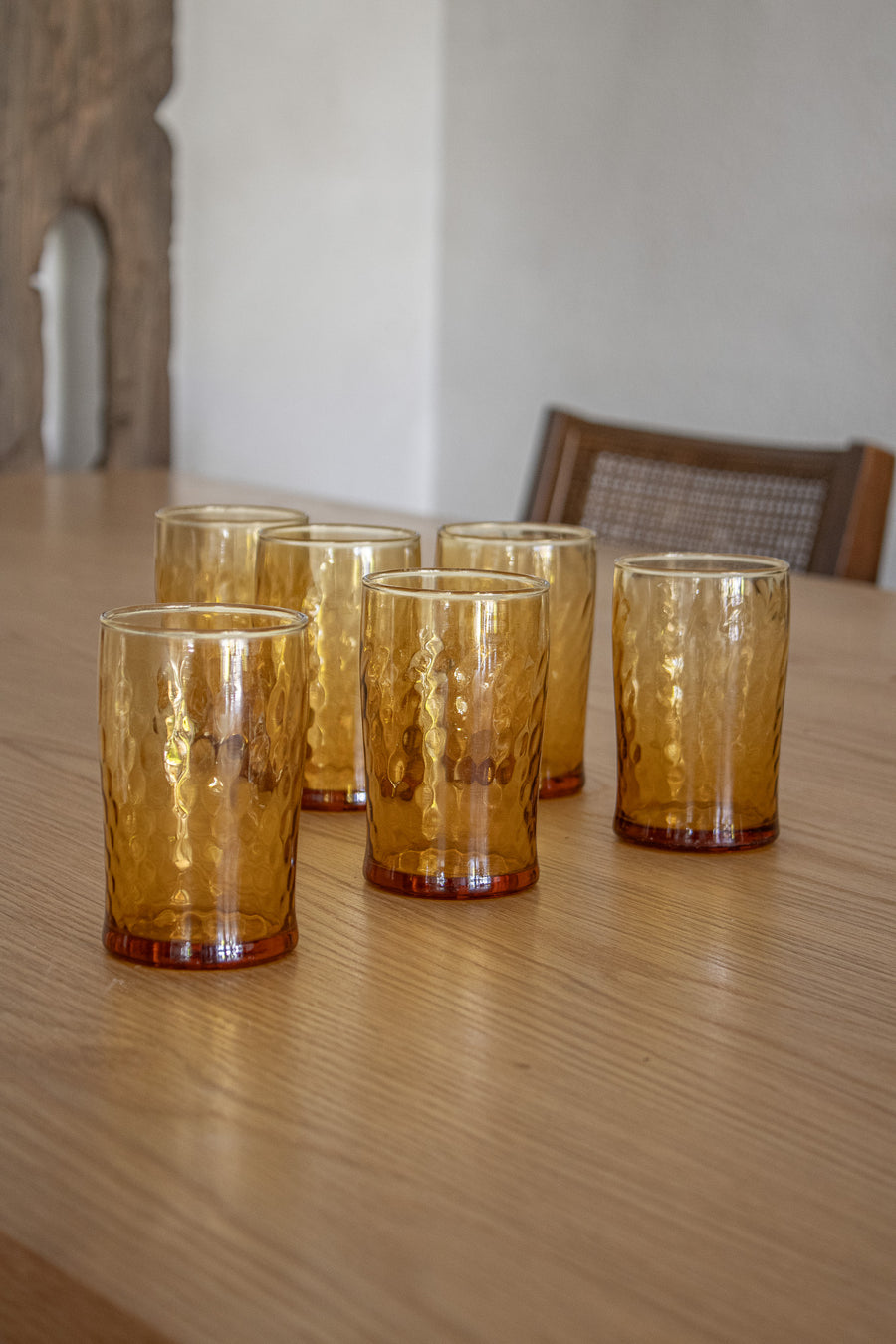 Vintage Amber Drink Glassware Set of 6