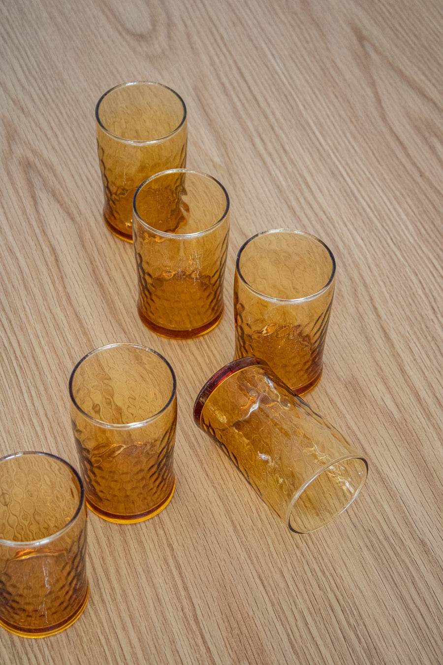 Vintage Amber Drink Glassware Set of 6