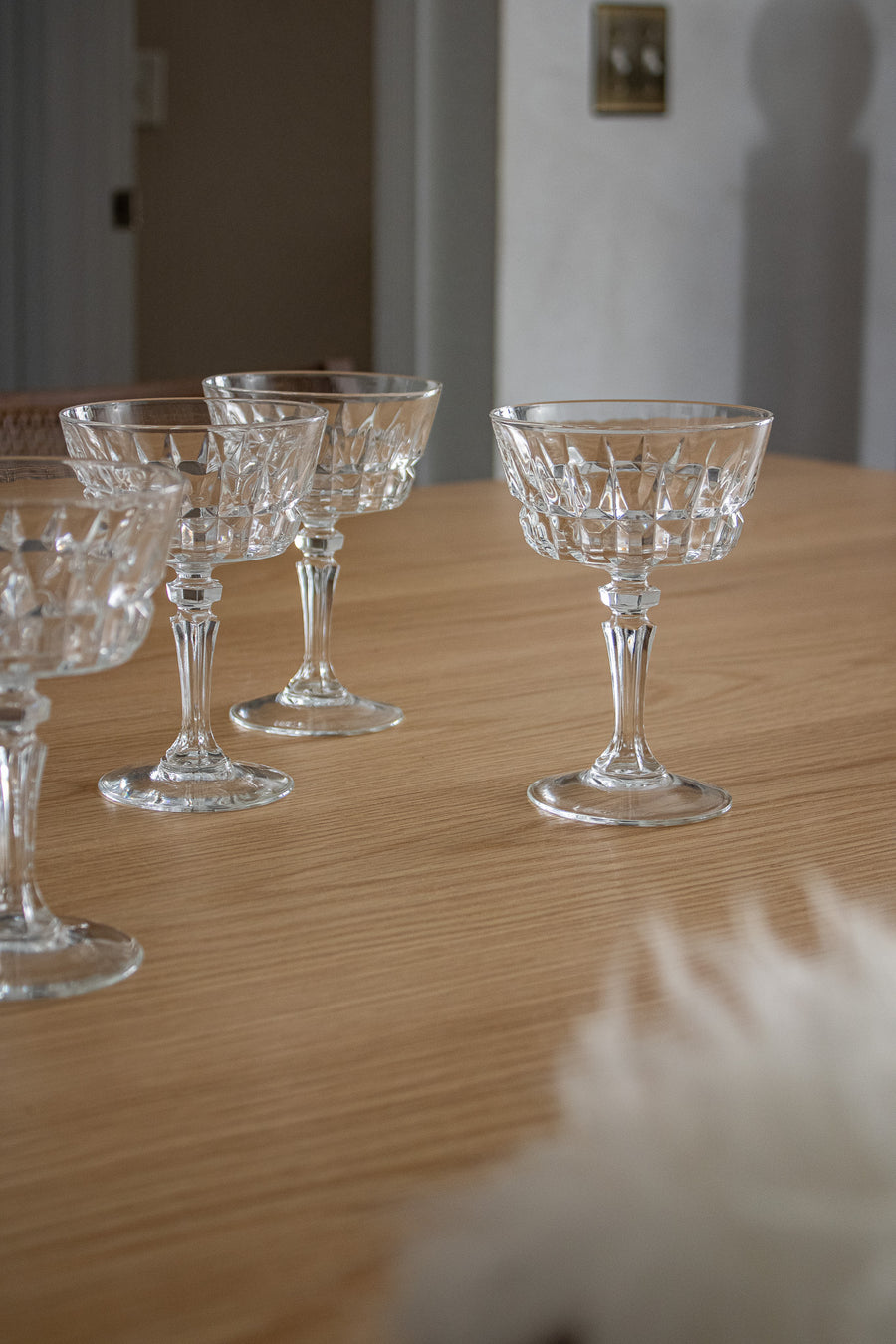 Clear Glass Cocktail Coupe Set