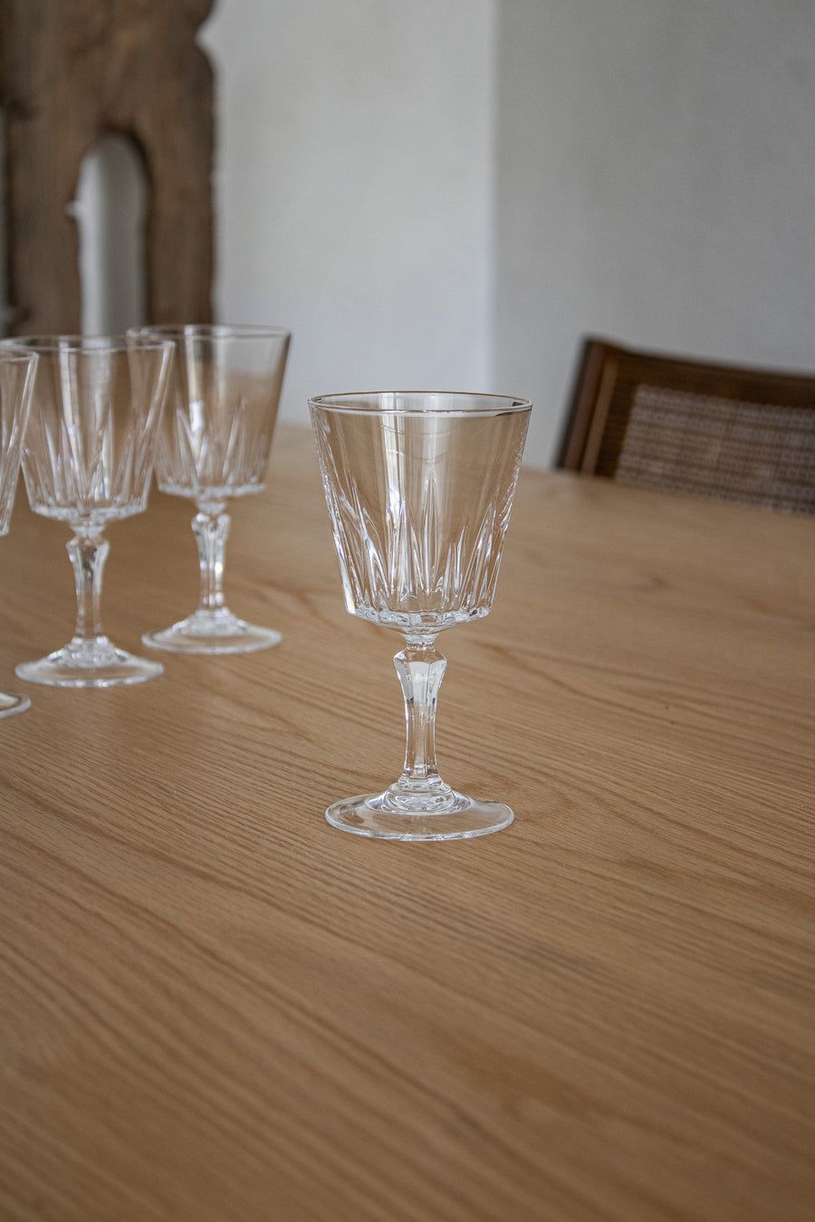 Vintage Clear Glass Wine Goblets