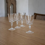 Vintage Clear Glass Wine Goblets