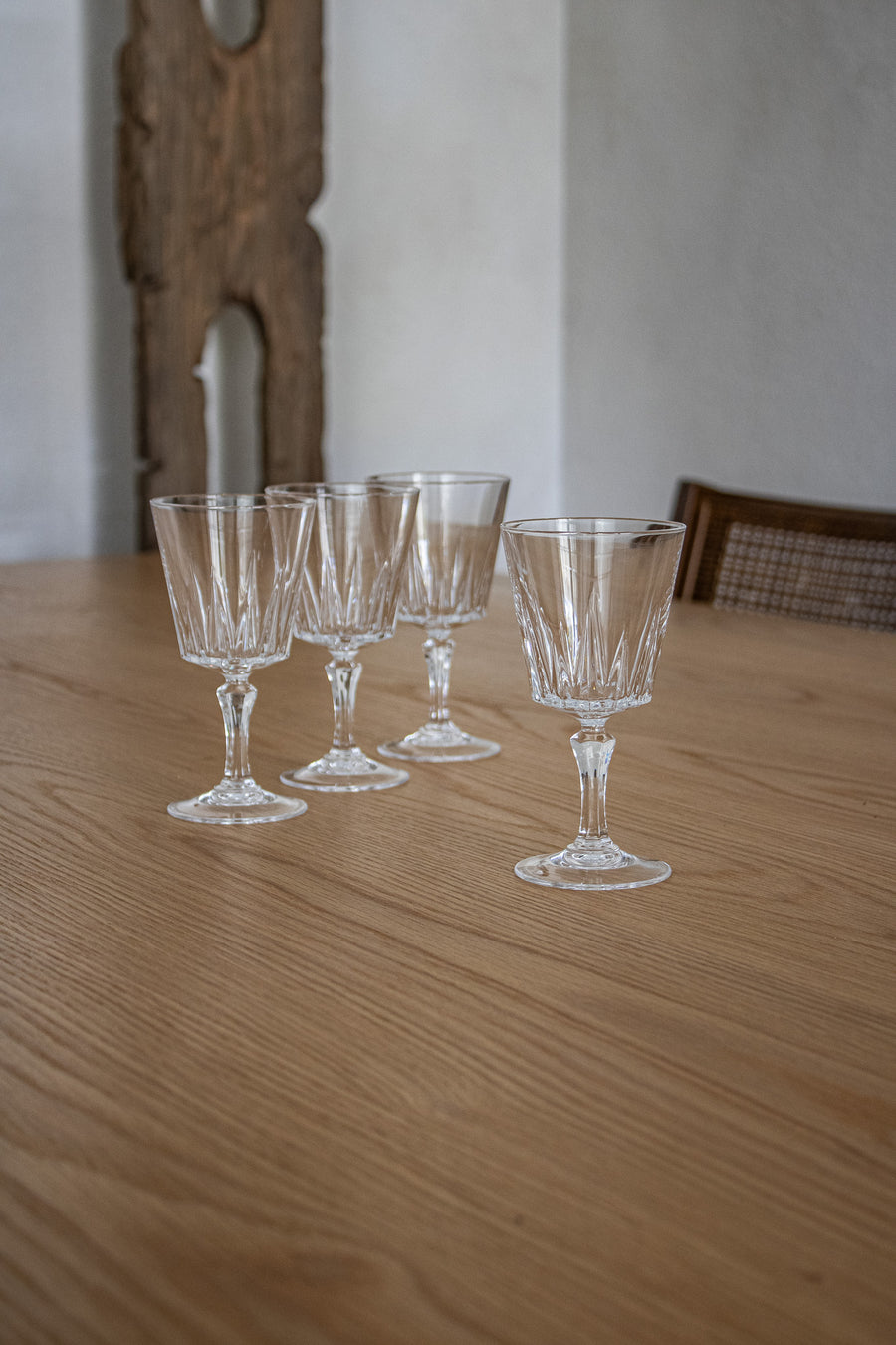 Vintage Clear Glass Wine Goblets