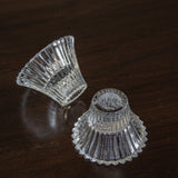 Vintage Ribbed Glass Candleholders