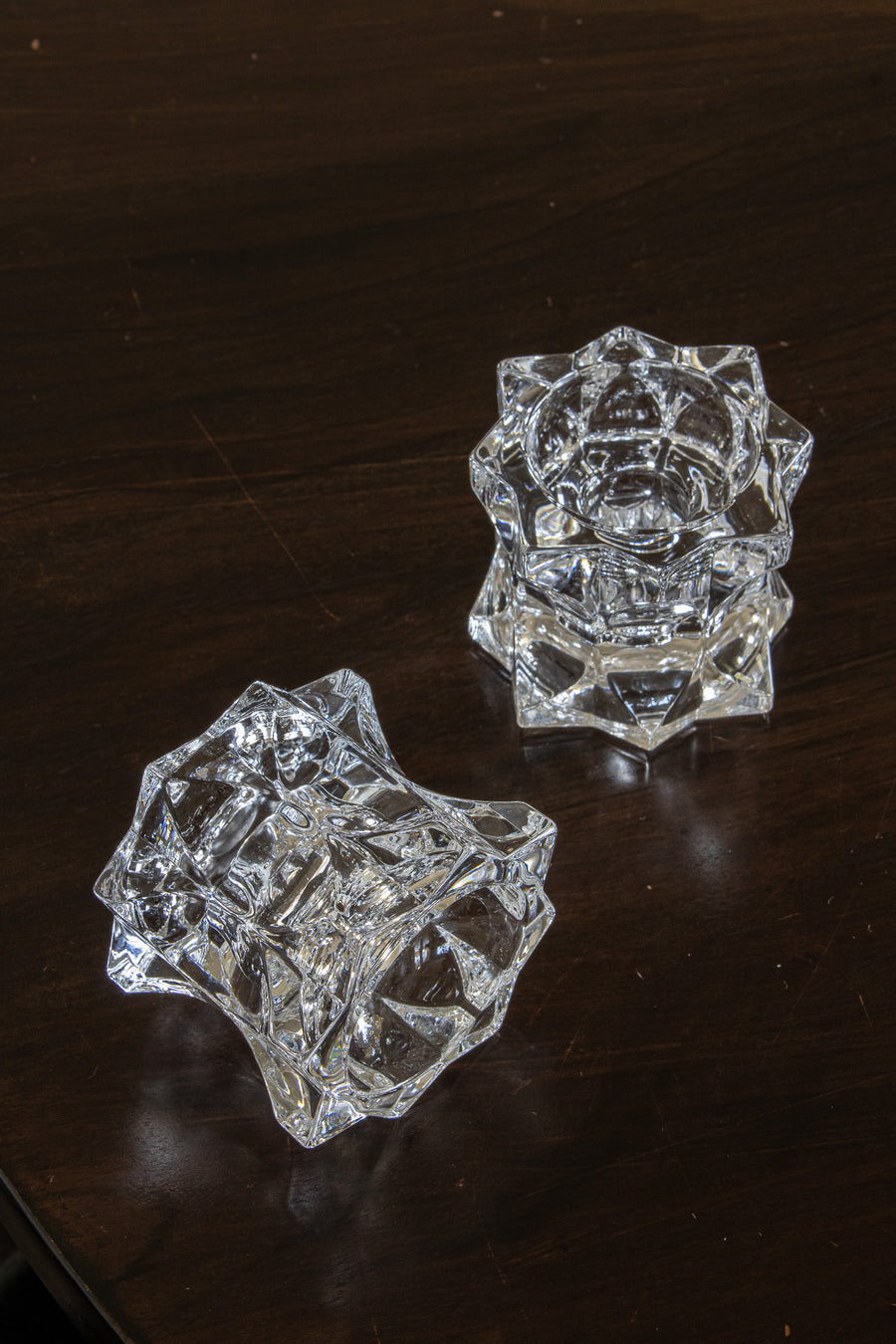 Vintage Glass Candleholder Set