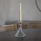 Vintage Ribbed Glass Candleholder