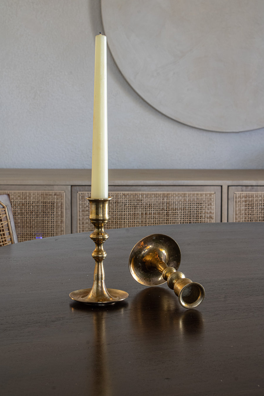 Vintage Brass Candleholder Set