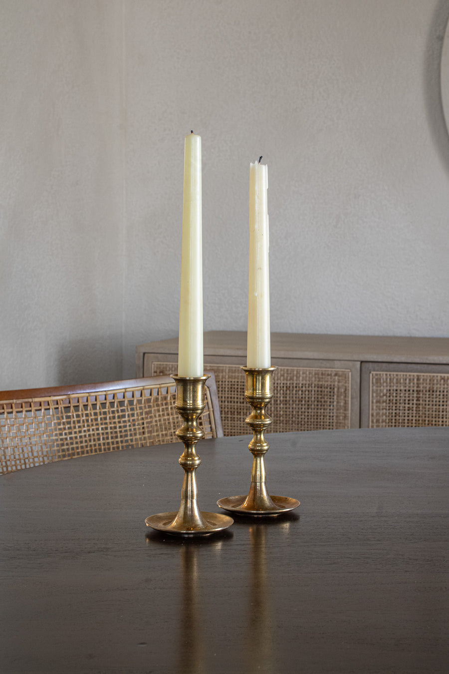 Vintage Brass Candleholder Set