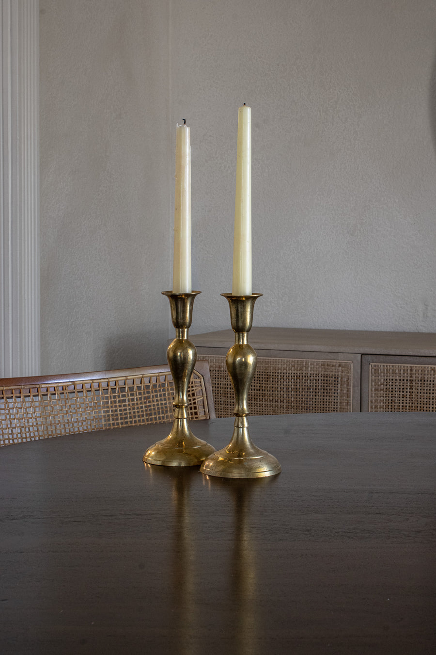 Vintage Brass Candleholder Set