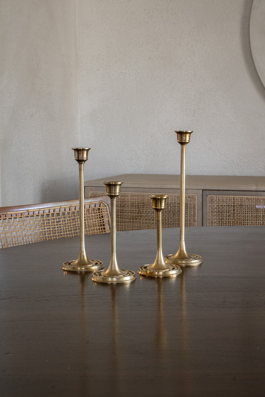 Vintage Brass Candleholder Set of 4