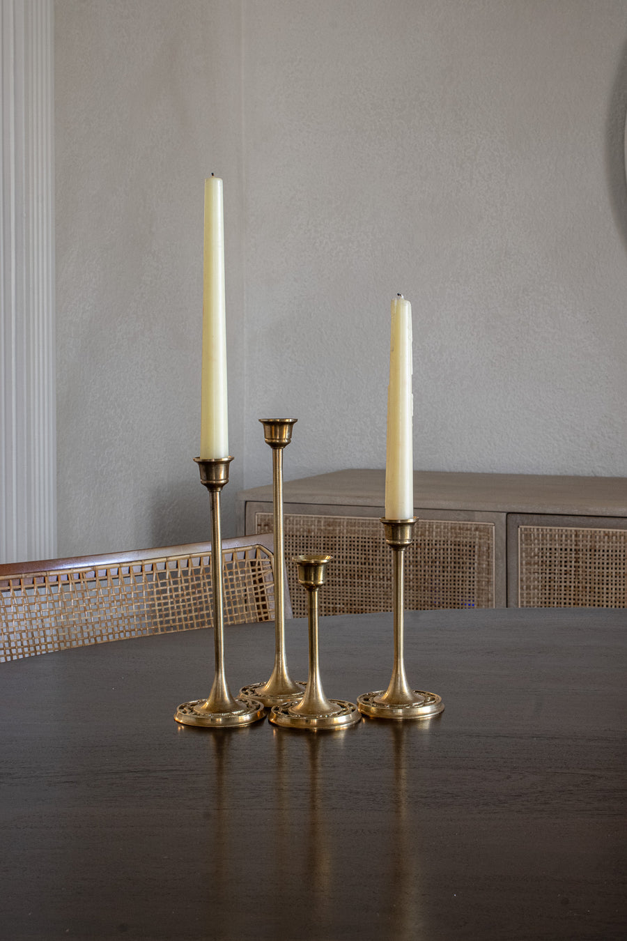 Vintage Brass Candleholder Set of 4