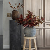 Round Rustic Wood Accent Stool